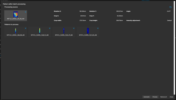 batch pattern selection