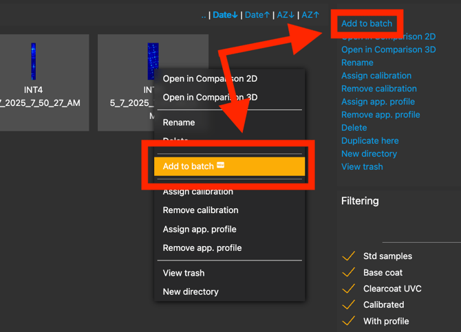 batch processing selection