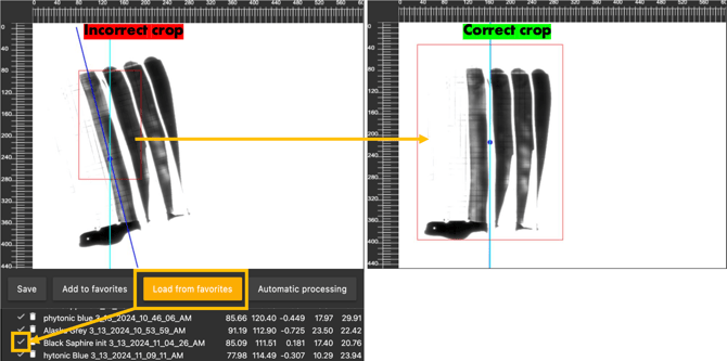 cropping load favorites
