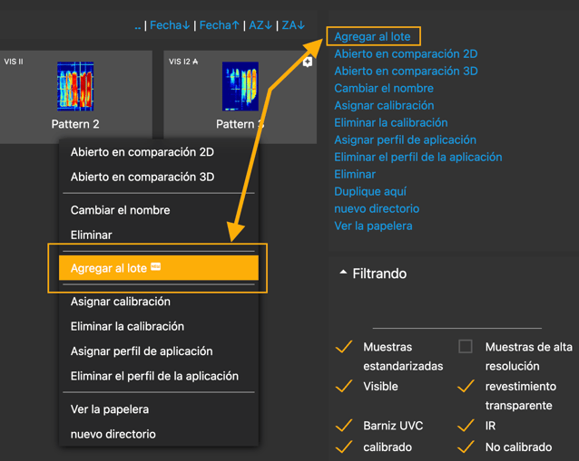 batch processing add spanish