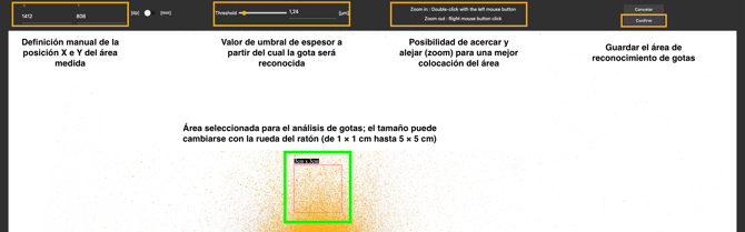 droplet analysis selector spanish