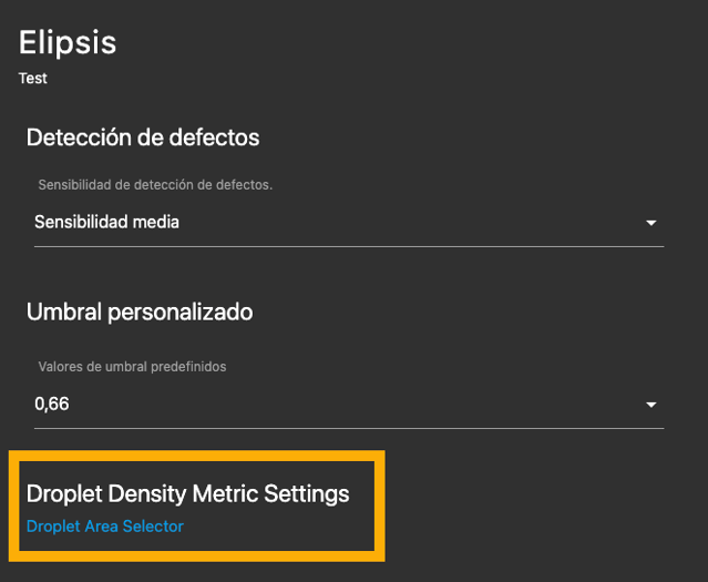 droplet options spanish