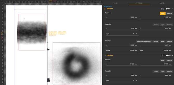 pattern moving editor spanish